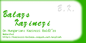 balazs kazinczi business card